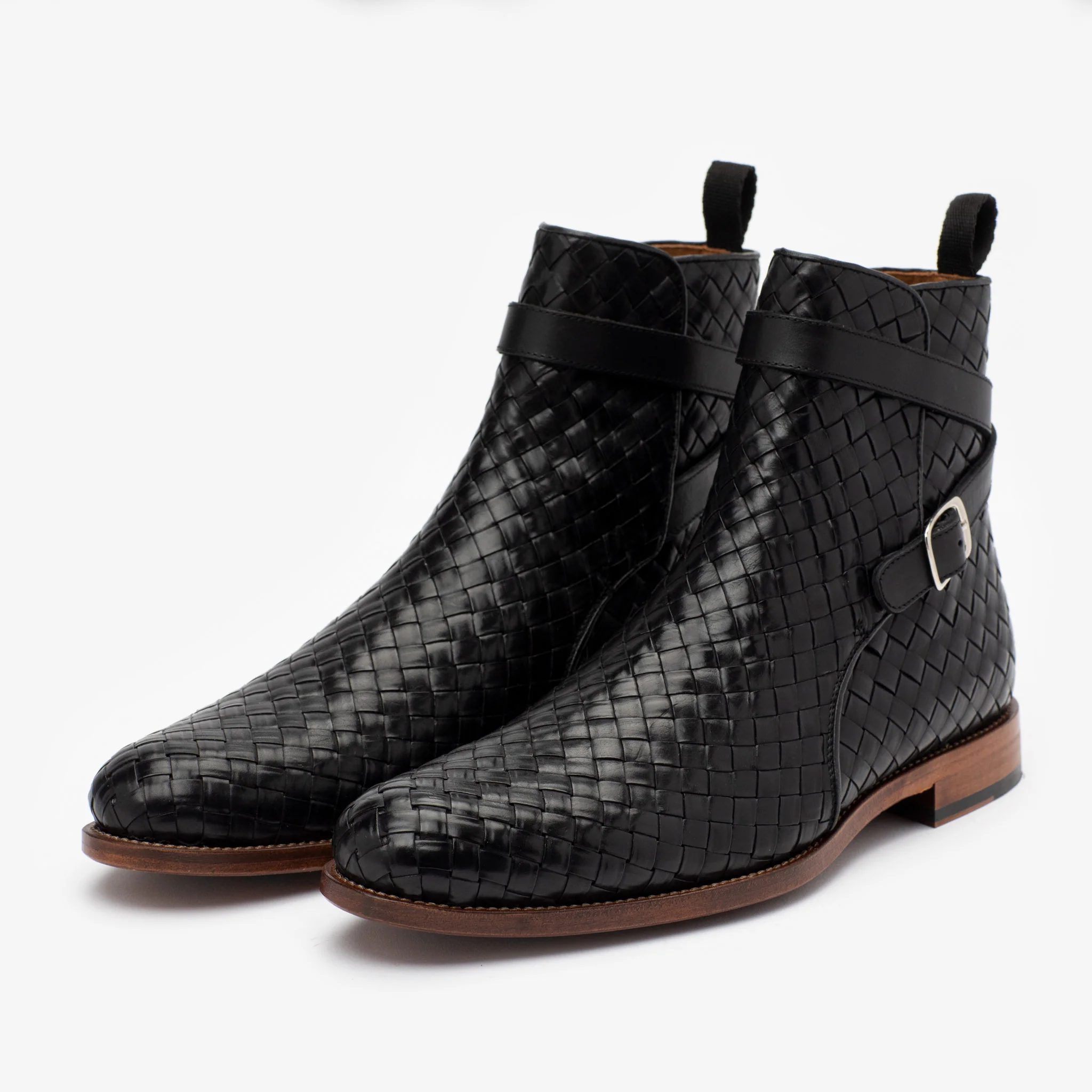 The Dylan Jodhpur Boot in Black Woven - Image 2
